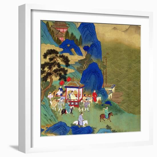 Emperor Ch'In Wang Ti Travelling in a Palanquin, from a History of Chinese Emperors-null-Framed Giclee Print