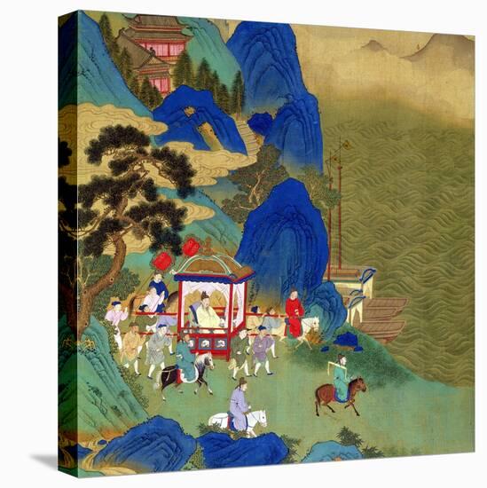 Emperor Ch'In Wang Ti Travelling in a Palanquin, from a History of Chinese Emperors-null-Stretched Canvas