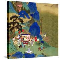 Emperor Ch'In Wang Ti Travelling in a Palanquin, from a History of Chinese Emperors-null-Stretched Canvas