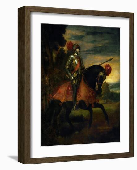 Emperor Charles V at the Battle of Muehlberg-Titian (Tiziano Vecelli)-Framed Giclee Print