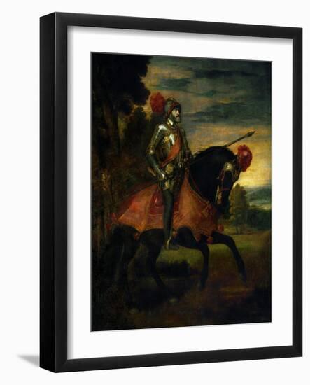 Emperor Charles V at the Battle of Muehlberg-Titian (Tiziano Vecelli)-Framed Giclee Print