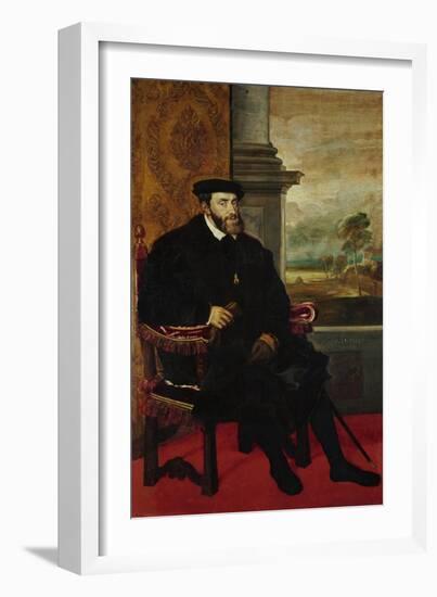 Emperor Charles V (Karl V), 1548-Titian (Tiziano Vecelli)-Framed Giclee Print