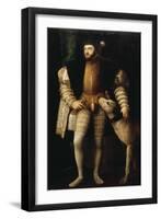 Emperor Charles V with a Dog, C. 1530-33-Titian (Tiziano Vecelli)-Framed Giclee Print