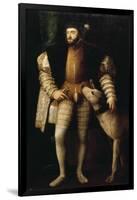 Emperor Charles V with a Dog, C. 1530-33-Titian (Tiziano Vecelli)-Framed Giclee Print
