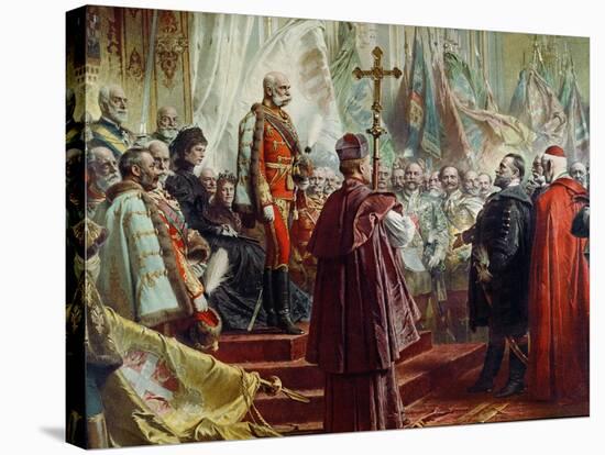 Emperor Franz Joseph I and Empress Elizabeth in Budapest, 8th July 1896-Gyula Benczur-Stretched Canvas