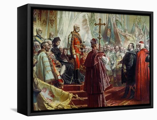 Emperor Franz Joseph I and Empress Elizabeth in Budapest, 8th July 1896-Gyula Benczur-Framed Stretched Canvas