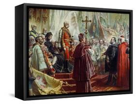 Emperor Franz Joseph I and Empress Elizabeth in Budapest, 8th July 1896-Gyula Benczur-Framed Stretched Canvas