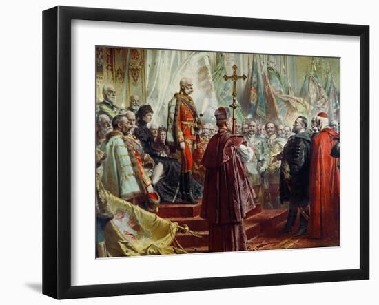 Emperor Franz Joseph I and Empress Elizabeth in Budapest, 8th July 1896-Gyula Benczur-Framed Giclee Print