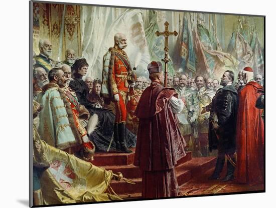 Emperor Franz Joseph I and Empress Elizabeth in Budapest, 8th July 1896-Gyula Benczur-Mounted Giclee Print