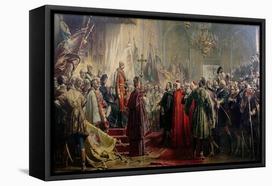 Emperor Franz Joseph I and Empress Elizabeth in Budapest, 8th July 1896-Gyula Benczur-Framed Stretched Canvas