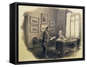 Emperor Franz Joseph I of Austria (1830-1916) at His Writing Desk at Jagdrock-Wilhelm Gause-Framed Stretched Canvas