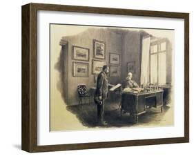 Emperor Franz Joseph I of Austria (1830-1916) at His Writing Desk at Jagdrock-Wilhelm Gause-Framed Giclee Print