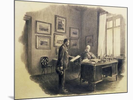 Emperor Franz Joseph I of Austria (1830-1916) at His Writing Desk at Jagdrock-Wilhelm Gause-Mounted Giclee Print