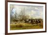 Emperor Franz Joseph I of Austria Hunting to Hounds with the Countess Larisch in Silesia, 1882-Emil Adam-Framed Giclee Print