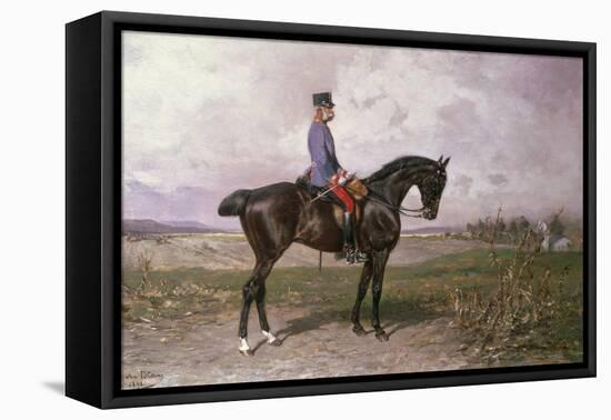 Emperor Franz Joseph I on His Austrian Horse, 1898-Julius von Blaas-Framed Stretched Canvas