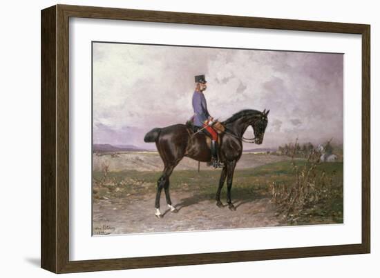 Emperor Franz Joseph I on His Austrian Horse, 1898-Julius von Blaas-Framed Giclee Print