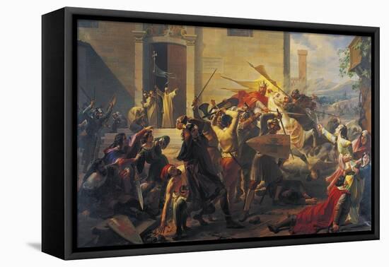 Emperor Frederick Barbarossa at Siege of Alexandria, 1174-1175-Carlo Arienti-Framed Stretched Canvas