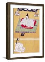 Emperor Go-Daigo and Minister Fujifusa, Woodcut, Kamakura Period (1185-1333), Japanese Civilization-null-Framed Giclee Print