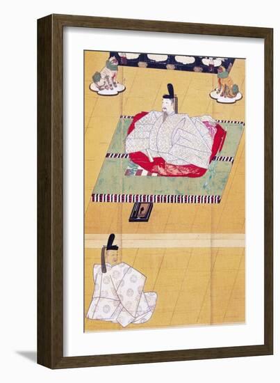 Emperor Go-Daigo and Minister Fujifusa, Woodcut, Kamakura Period (1185-1333), Japanese Civilization-null-Framed Giclee Print