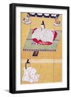 Emperor Go-Daigo and Minister Fujifusa, Woodcut, Kamakura Period (1185-1333), Japanese Civilization-null-Framed Giclee Print