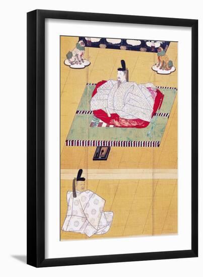 Emperor Go-Daigo and Minister Fujifusa, Woodcut, Kamakura Period (1185-1333), Japanese Civilization-null-Framed Giclee Print