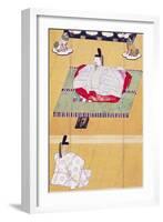 Emperor Go-Daigo and Minister Fujifusa, Woodcut, Kamakura Period (1185-1333), Japanese Civilization-null-Framed Giclee Print