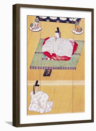 Emperor Go-Daigo and Minister Fujifusa, Woodcut, Kamakura Period (1185-1333), Japanese Civilization-null-Framed Giclee Print