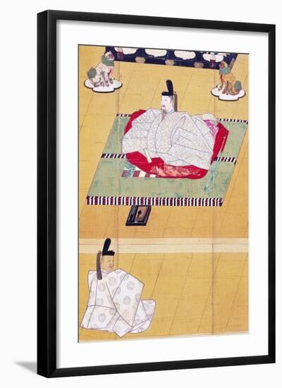 Emperor Go-Daigo and Minister Fujifusa, Woodcut, Kamakura Period (1185-1333), Japanese Civilization-null-Framed Giclee Print