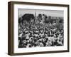 Emperor Haile Selassie Leaving Airplane and Waving to Welcoming Crowd-null-Framed Photographic Print
