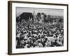 Emperor Haile Selassie Leaving Airplane and Waving to Welcoming Crowd-null-Framed Photographic Print