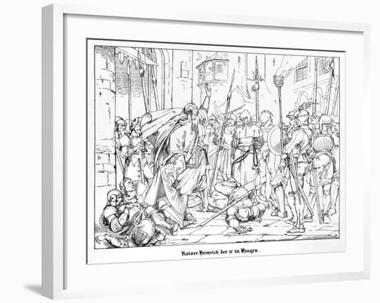 Emperor Henry IV at Bingen-Alfred Rethel-Framed Giclee Print