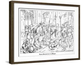 Emperor Henry IV at Bingen-Alfred Rethel-Framed Giclee Print