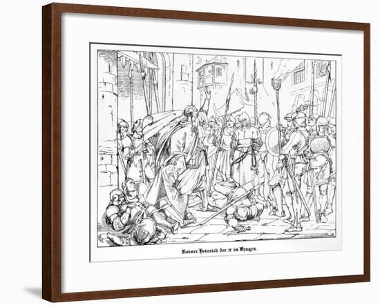 Emperor Henry IV at Bingen-Alfred Rethel-Framed Giclee Print