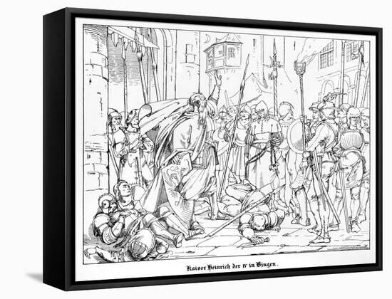 Emperor Henry IV at Bingen-Alfred Rethel-Framed Stretched Canvas