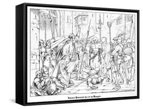 Emperor Henry IV at Bingen-Alfred Rethel-Framed Stretched Canvas