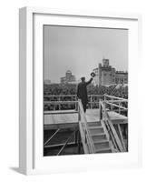 Emperor Hirohito Standing on Platform and Waving to the Crowd-Carl Mydans-Framed Photographic Print