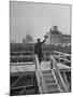 Emperor Hirohito Standing on Platform and Waving to the Crowd-Carl Mydans-Mounted Photographic Print