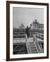 Emperor Hirohito Standing on Platform and Waving to the Crowd-Carl Mydans-Framed Photographic Print