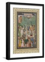 Emperor Jahangir with Holy Men in a Garden, C.1615-Abu'l Hasan-Framed Giclee Print