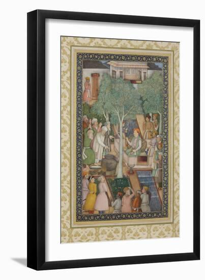 Emperor Jahangir with Holy Men in a Garden, C.1615-Abu'l Hasan-Framed Giclee Print