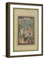 Emperor Jahangir with Holy Men in a Garden, C.1615-Abu'l Hasan-Framed Giclee Print