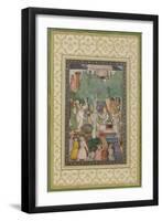 Emperor Jahangir with Holy Men in a Garden, C.1615-Abu'l Hasan-Framed Giclee Print