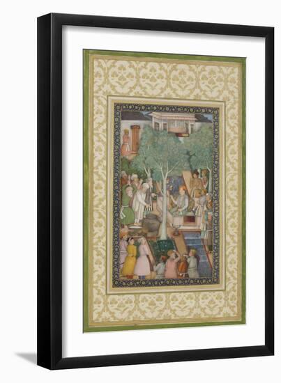 Emperor Jahangir with Holy Men in a Garden, C.1615-Abu'l Hasan-Framed Giclee Print