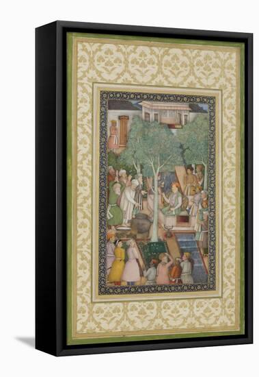 Emperor Jahangir with Holy Men in a Garden, C.1615-Abu'l Hasan-Framed Stretched Canvas