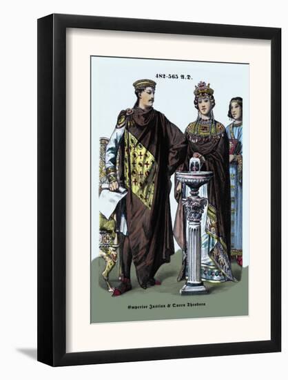 Emperor Justinian and Queen Theodora 482-565-Richard Brown-Framed Art Print