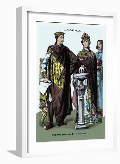 Emperor Justinian and Queen Theodora 482-565-Richard Brown-Framed Art Print