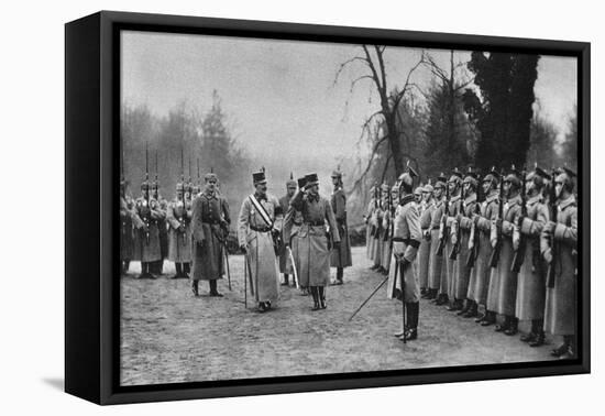 Emperor Karl I of Austria Visiting Kaiser Wilhelm II at Army Headquarters, World War I, 1917-null-Framed Stretched Canvas