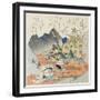 Emperor Looking at a Sake Jar Offered by an Old Man-Toyota Hokkei-Framed Giclee Print