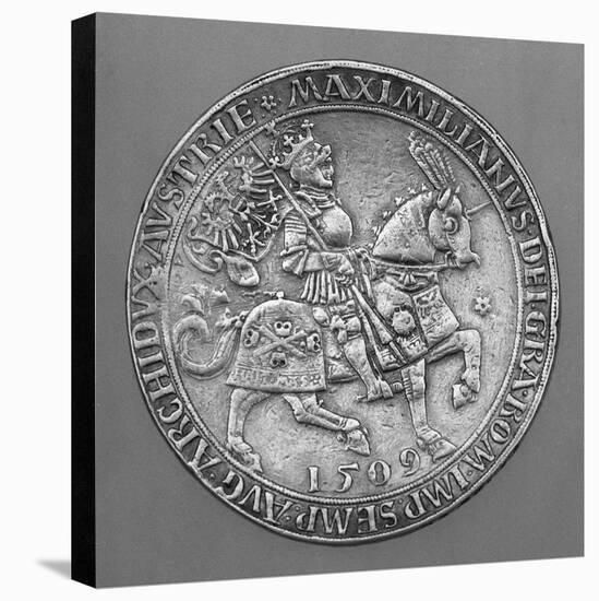 Emperor Maximilian I on Horseback. Thaler Coin from Hall-Ulrich Ursentaler the Elder-Stretched Canvas