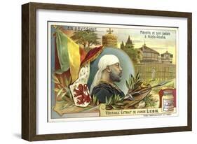 Emperor Menelik II of Ethiopia and His Palace at Addis Ababa-null-Framed Giclee Print